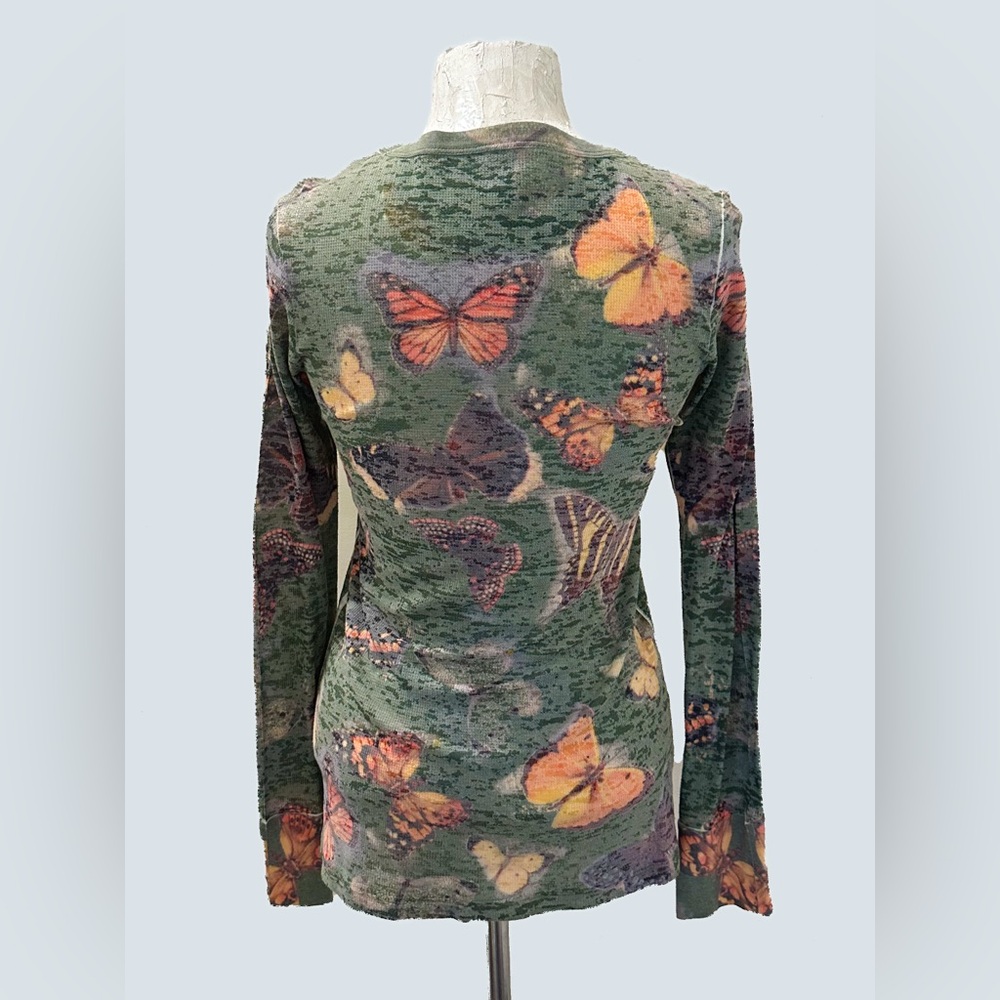 Before + Again- Butterfly Patterned Long Sleeve T… - image 2